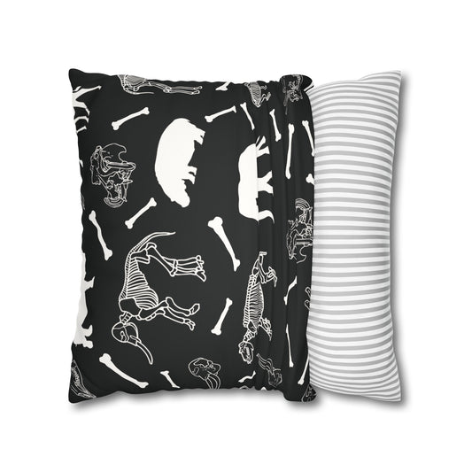 Animal Skeleton Lux Faux Suede Throw Pillow Cover – 18" x 18" & 20" x 20"