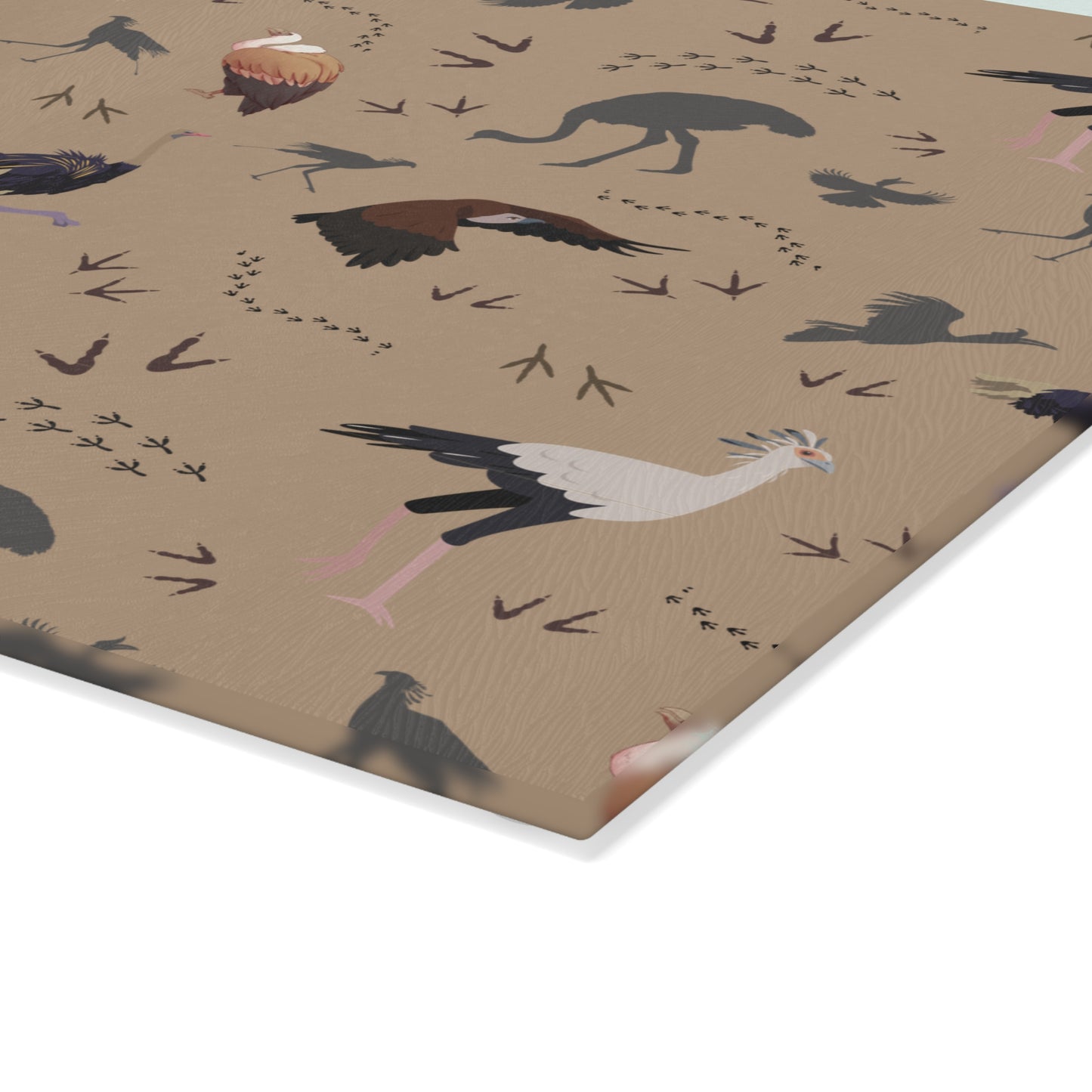 Safari Bird Glass Cutting Board