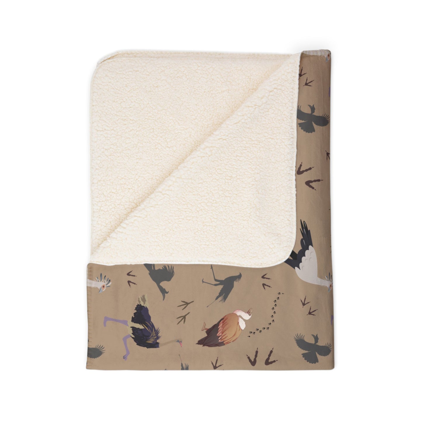 Safari Bird Fleece Sherpa Blanket