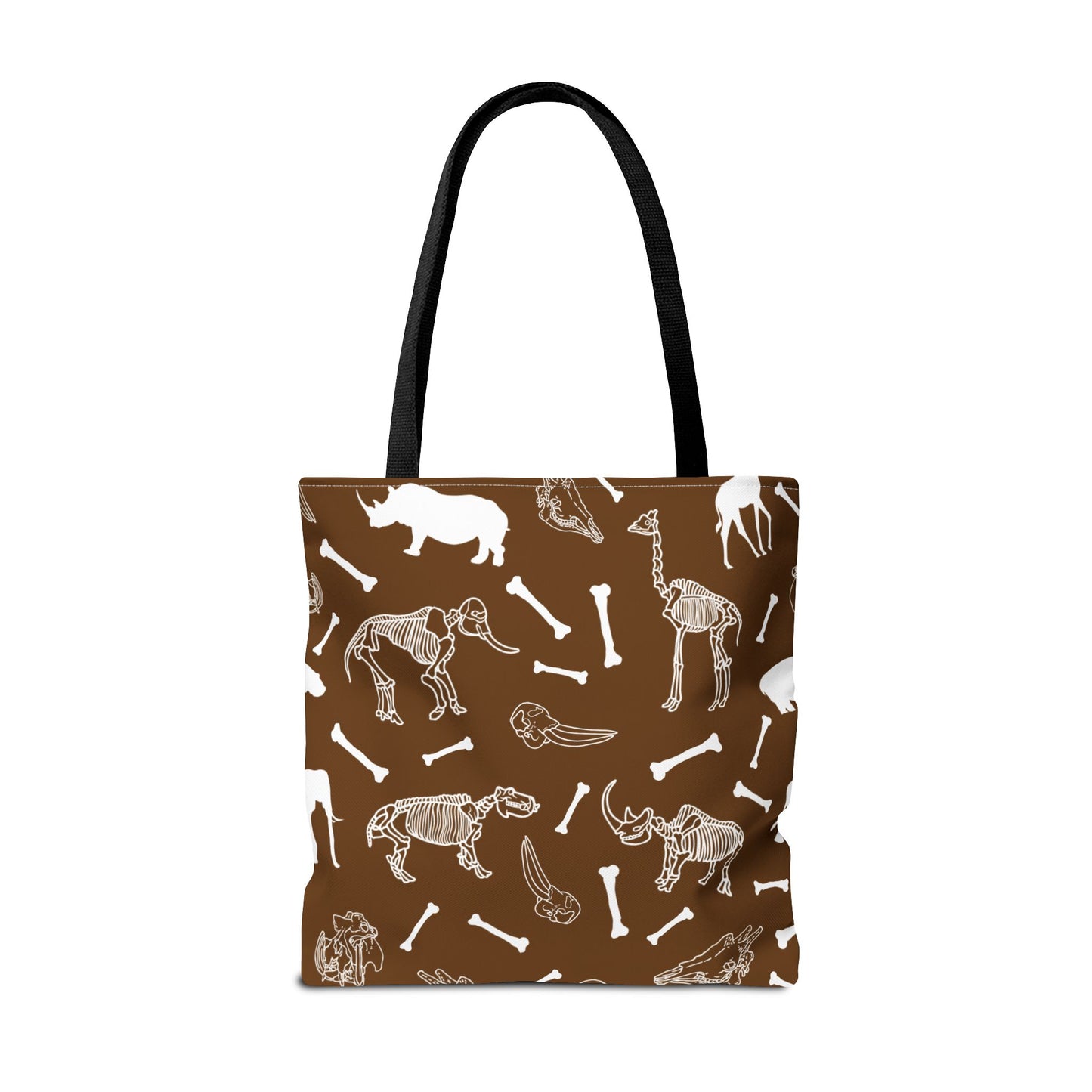 Whimsical Animal Skeletons Tote Bag (Brown), Perfect for Animal Lovers, Halloween, Eco-Friendly Bag, Gift for Pet Owners, Shopping Bag, Halloween Gift