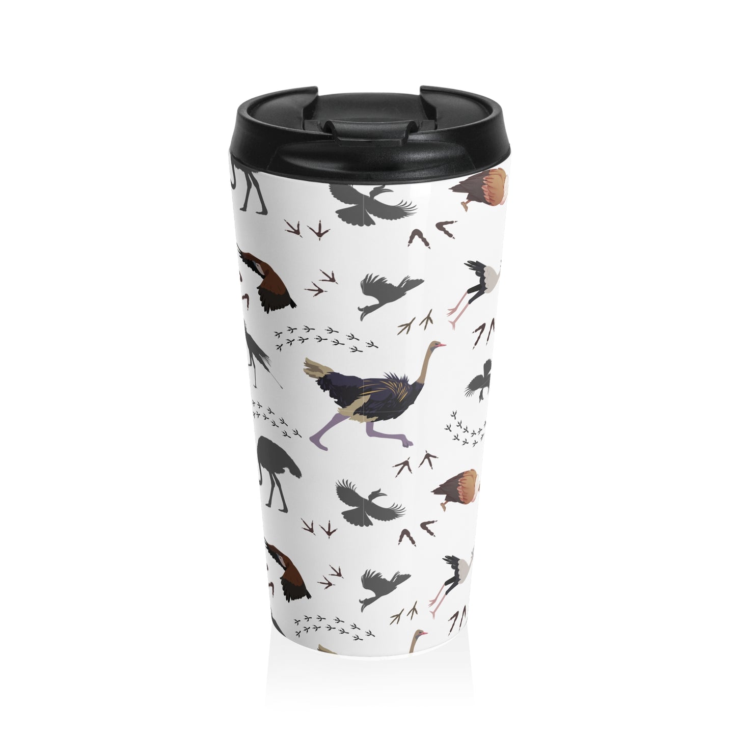 Safari Bird Pattern Stainless Steel Travel Mug | Stylish Travel Tumbler | Perfect Gift for Animal Lovers, Nature Enthusiasts, or Travel Junkies