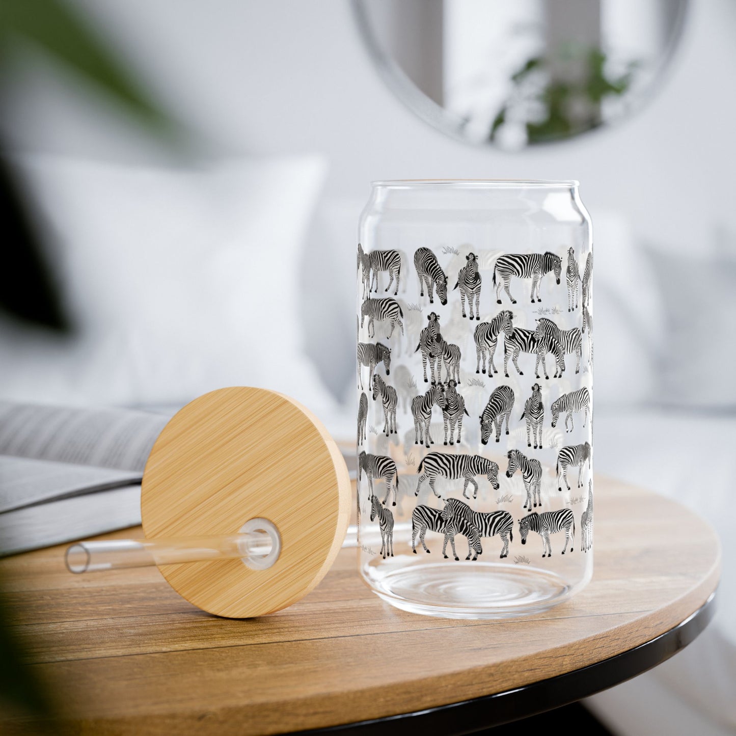 Zebra Herd Sipper Glass