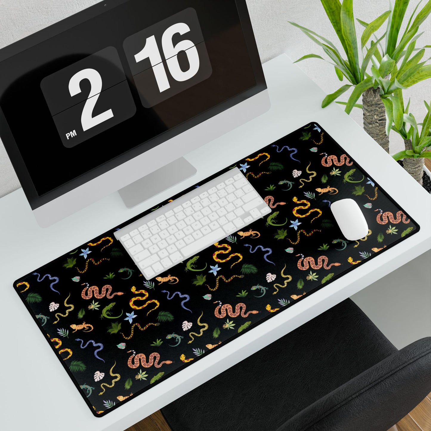 Dancing Reptile Desk Mats for Home Office, Non-Slip Desktop Mat, Cute Workspace Decor, Personalized Office Gifts, Stylish Desk Accessories