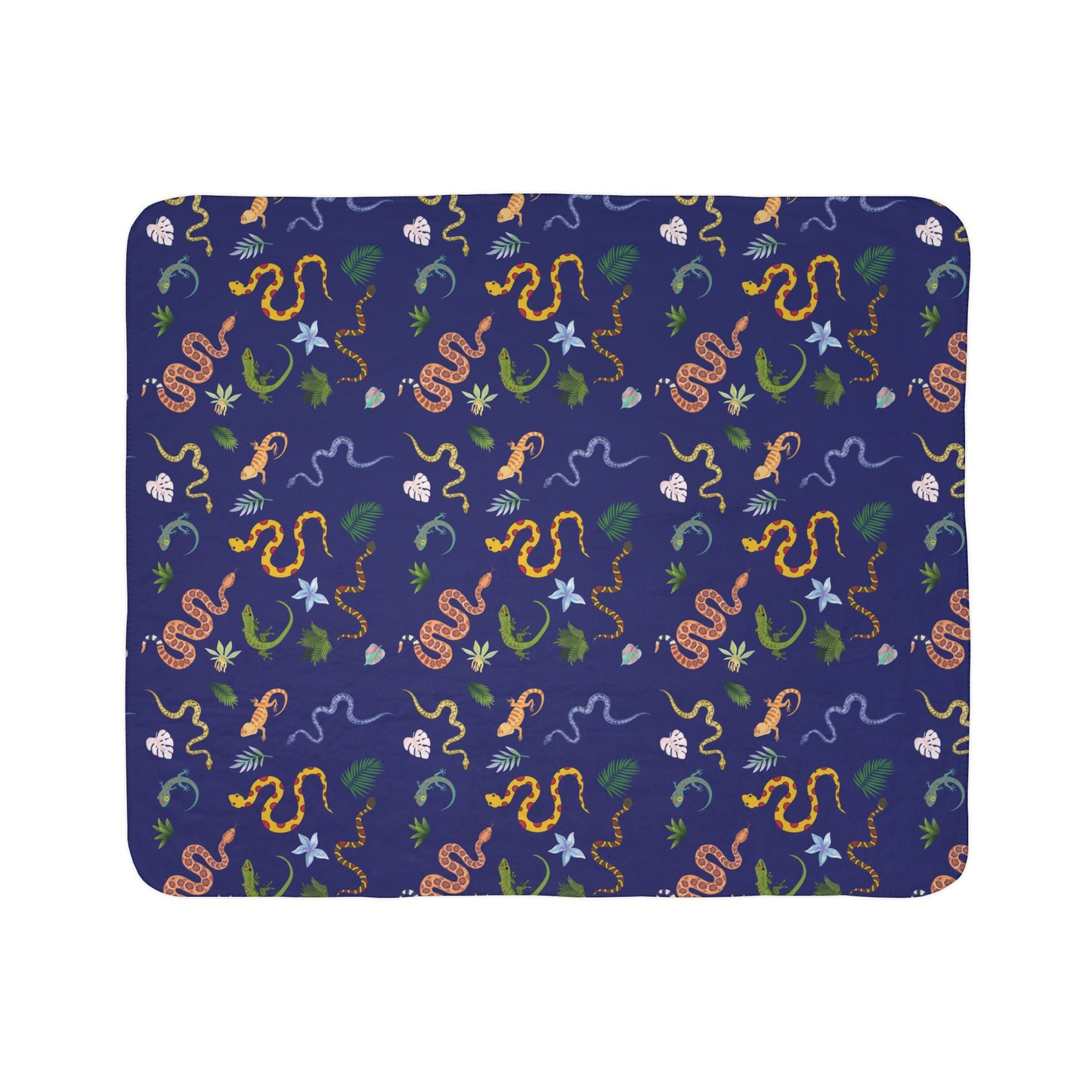 Dancing Reptile Fleece Sherpa Blanket