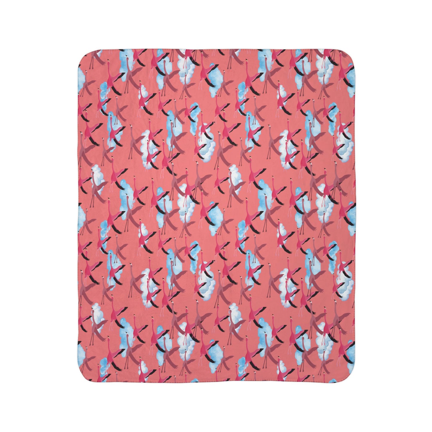 Flamingo Fleece Sherpa Blanket