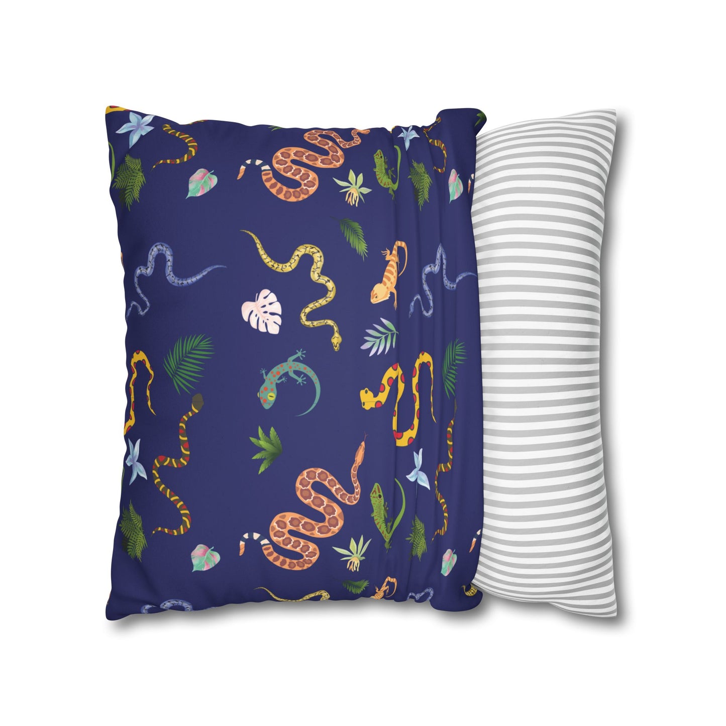 Dancing Reptiles Lux Faux Suede Throw Pillow Cover – 18" x 18" & 20" x 20"