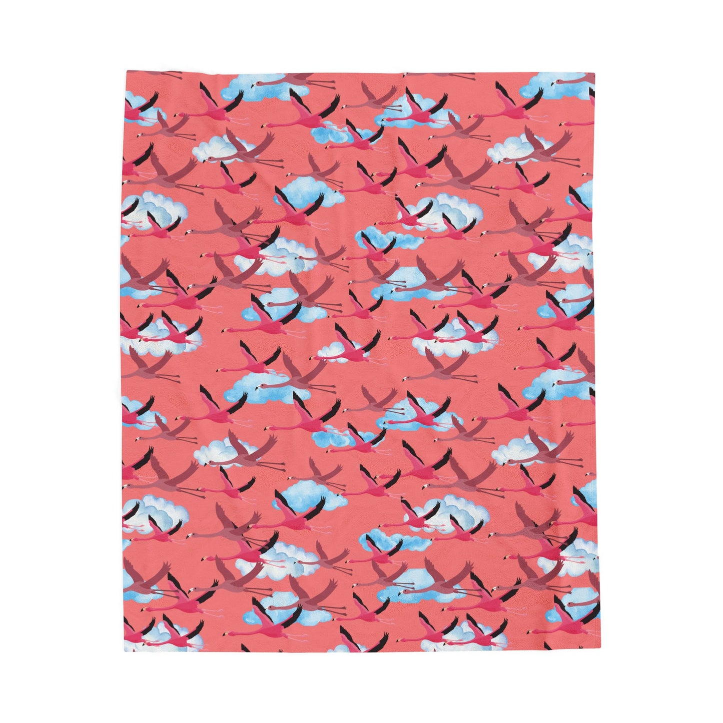 Flying Flamingo Velveteen Plush Blanket