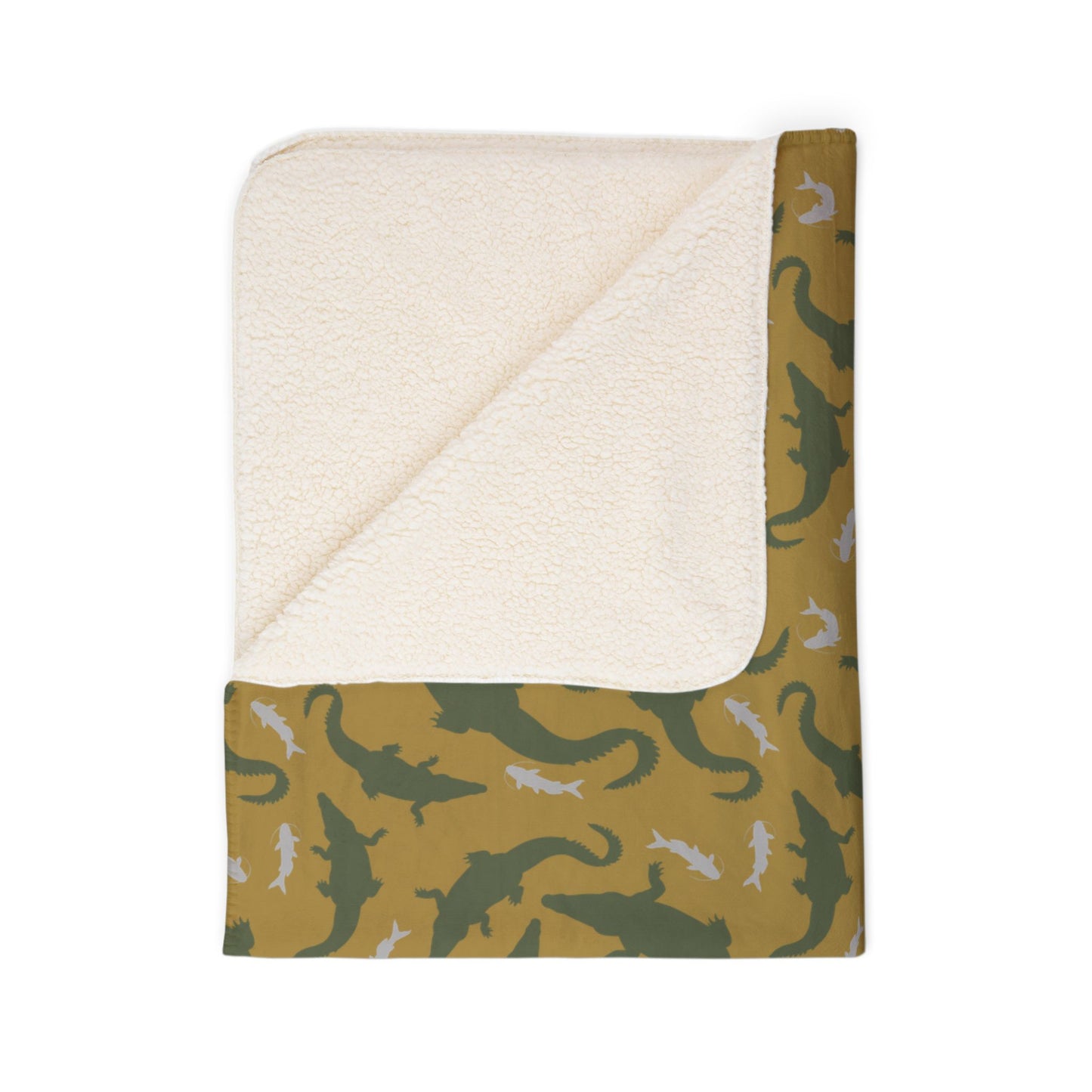Crocodile Float Fleece Sherpa Blanket