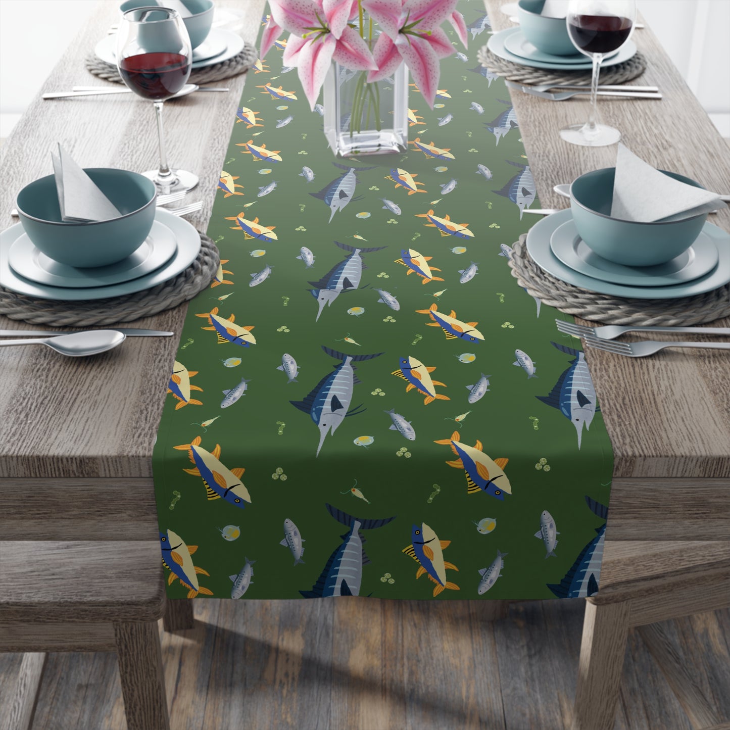 Table Runner - Marine Food Chain