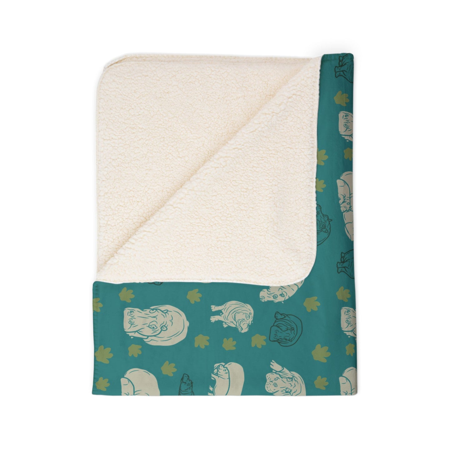 Hippo Pod Fleece Sherpa Blanket