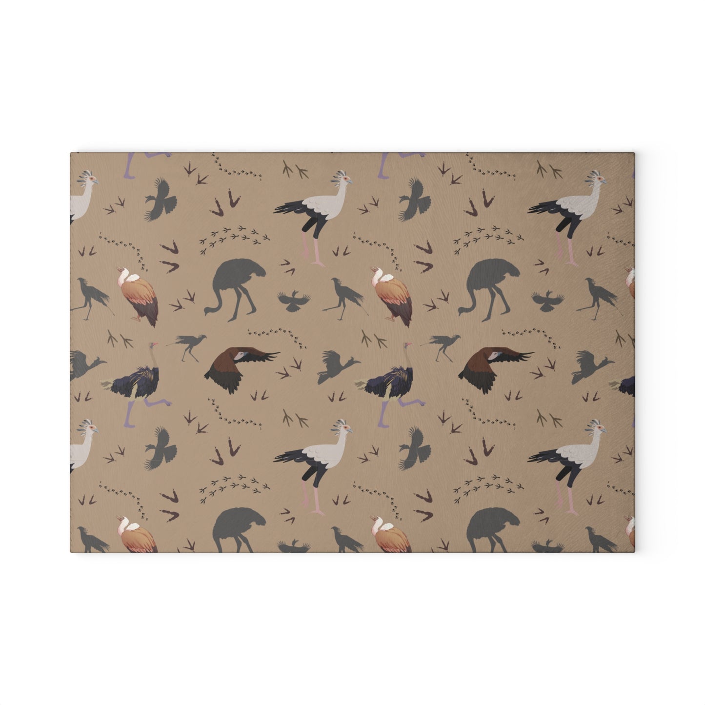 Safari Bird Glass Cutting Board