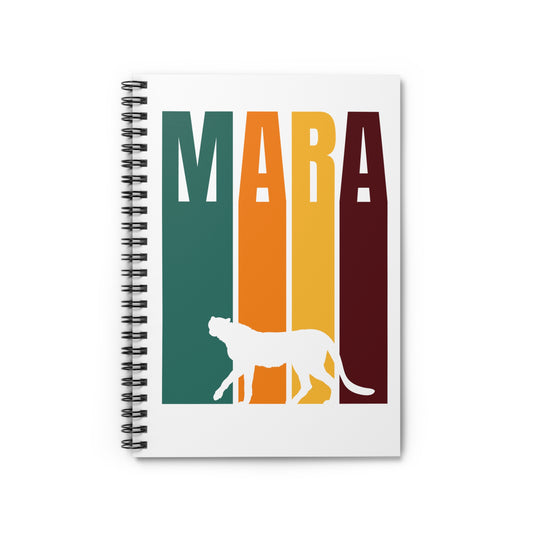 Cheetah in the Mara Spiral Notebook - Ruled Line | Eco-Friendly Journal, Masai Mara Safari, Travel Planner, Gift for Animal Lovers, Creative Writing, Nature Enthusiasts