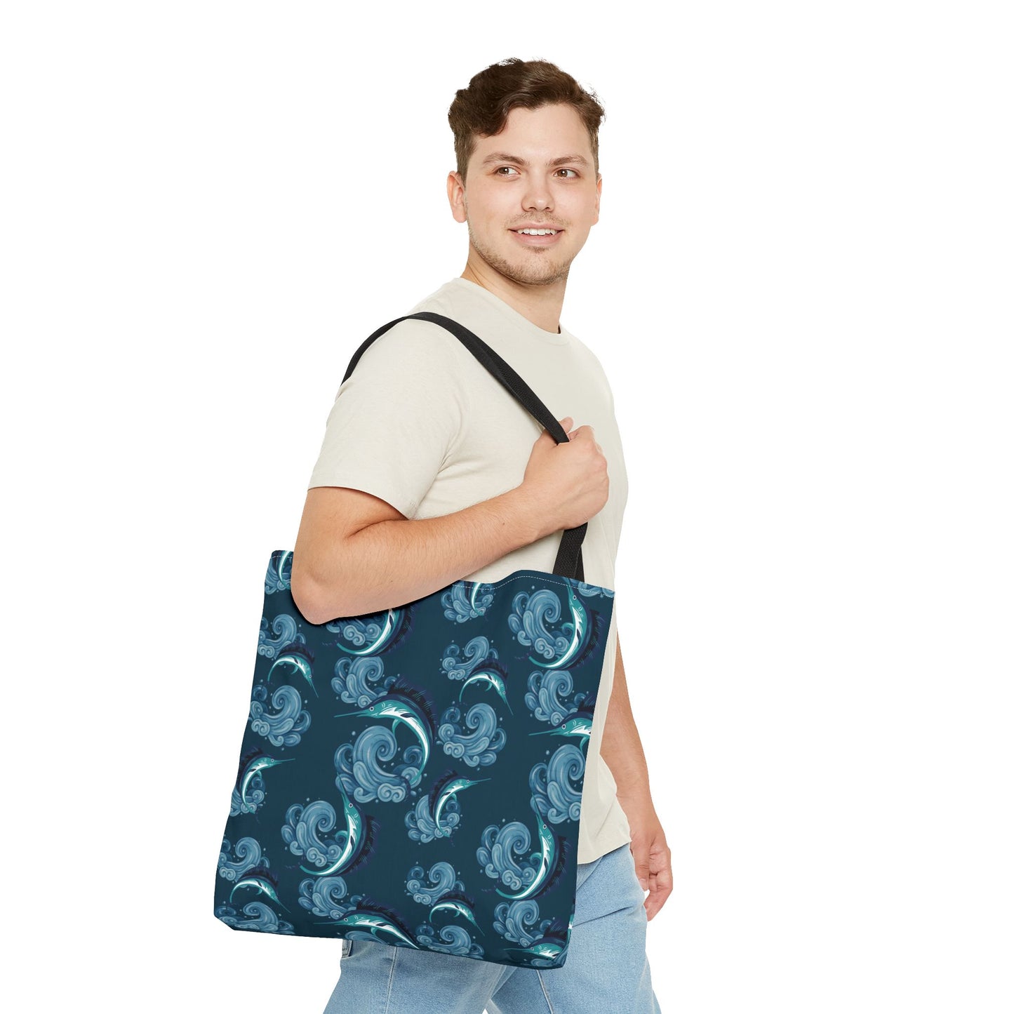 Jumping Marlin Tote Bag