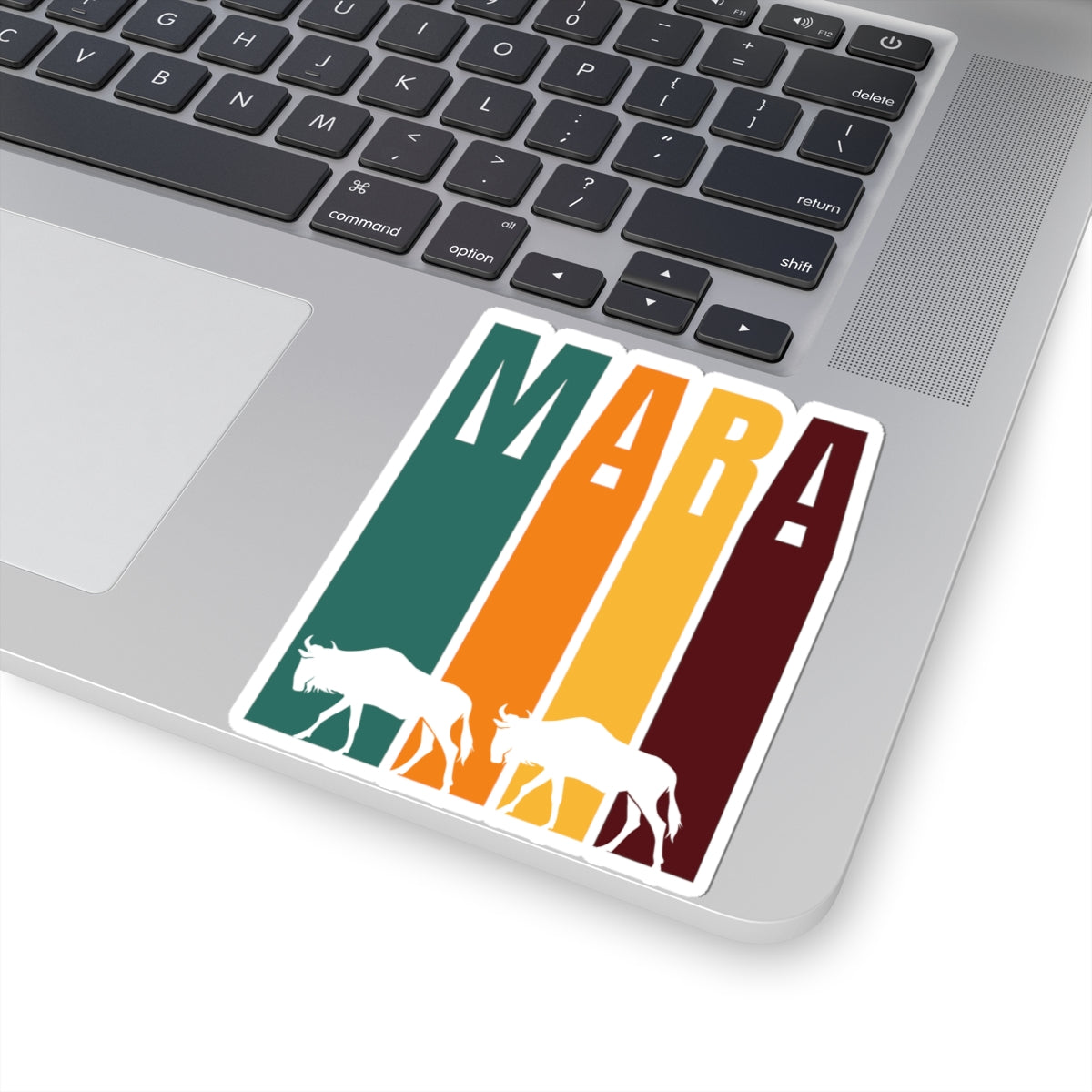 Safari Themed, Wildebeest, Masai Mara, Vibrant Kiss-Cut Stickers for Laptop, Scrapbooking, Gifts, Eco-Friendly Decor, Customizable Designs