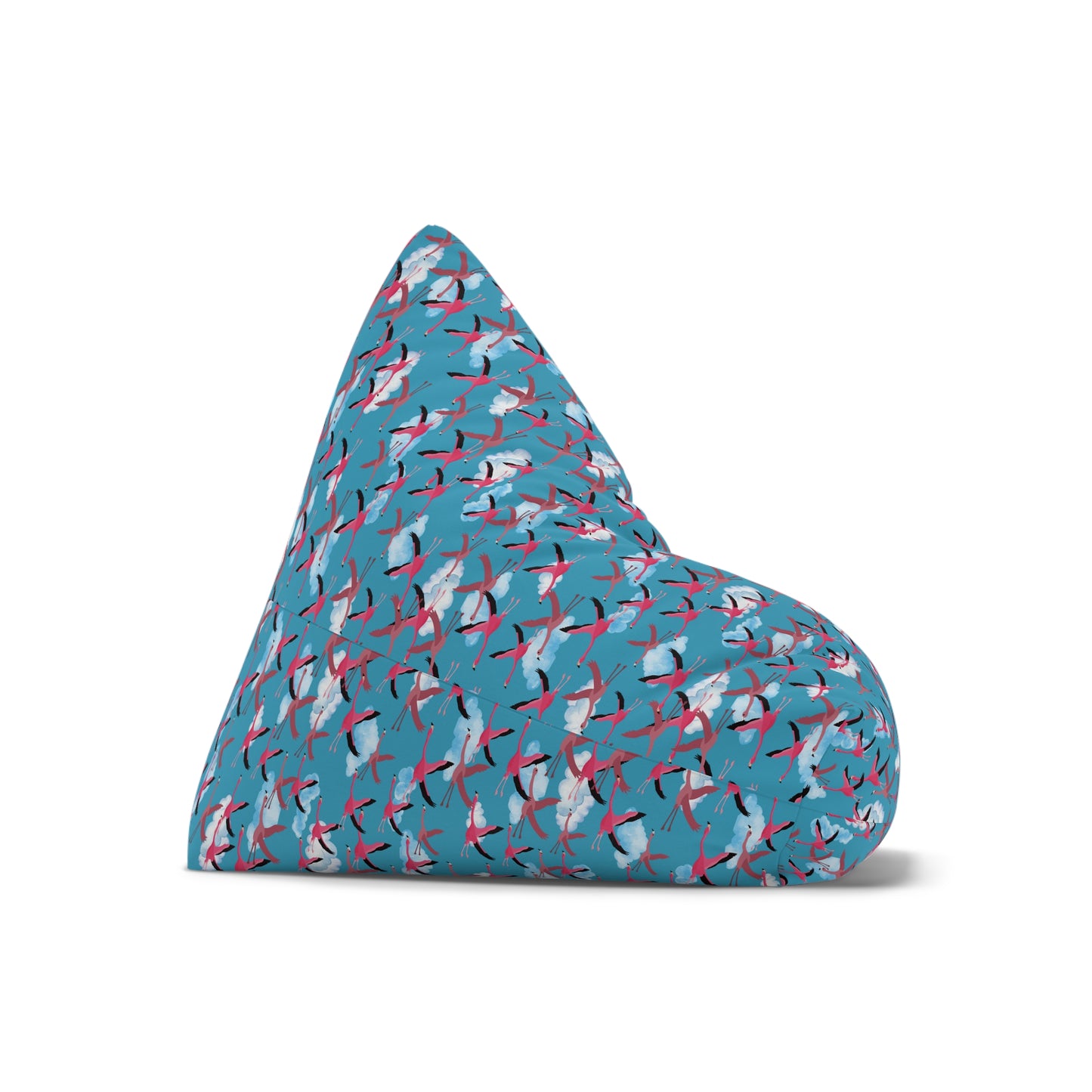 Bean Bag Chair Cover - Flying Flamingo Pattern (Blue Sky)