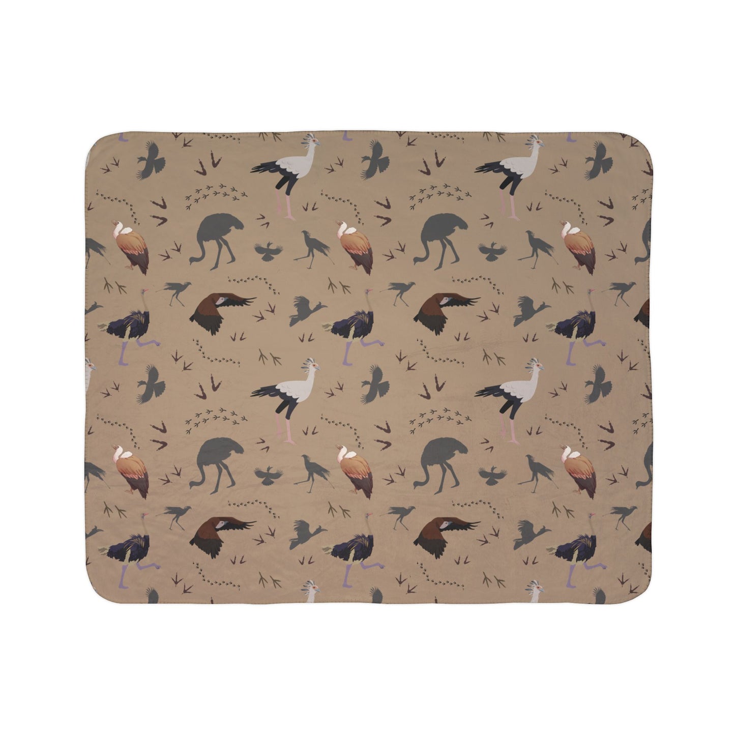 Safari Bird Fleece Sherpa Blanket
