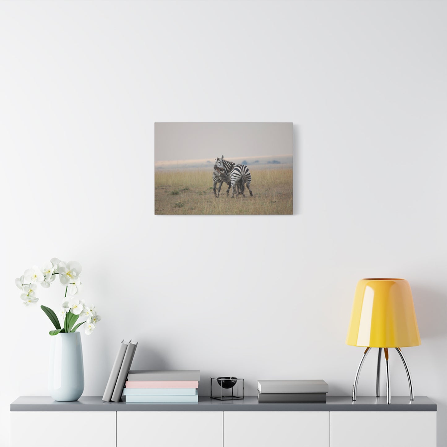Canvas Art Zebra Fight "Clash of the Stripes"