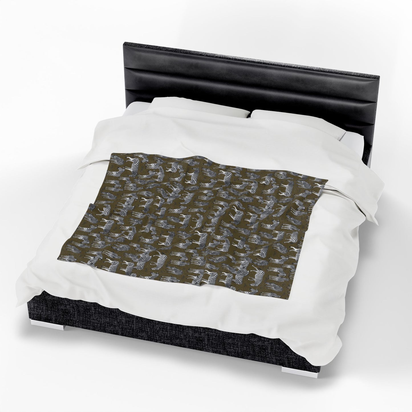 Zebra Herd Velveteen Plush Blanket