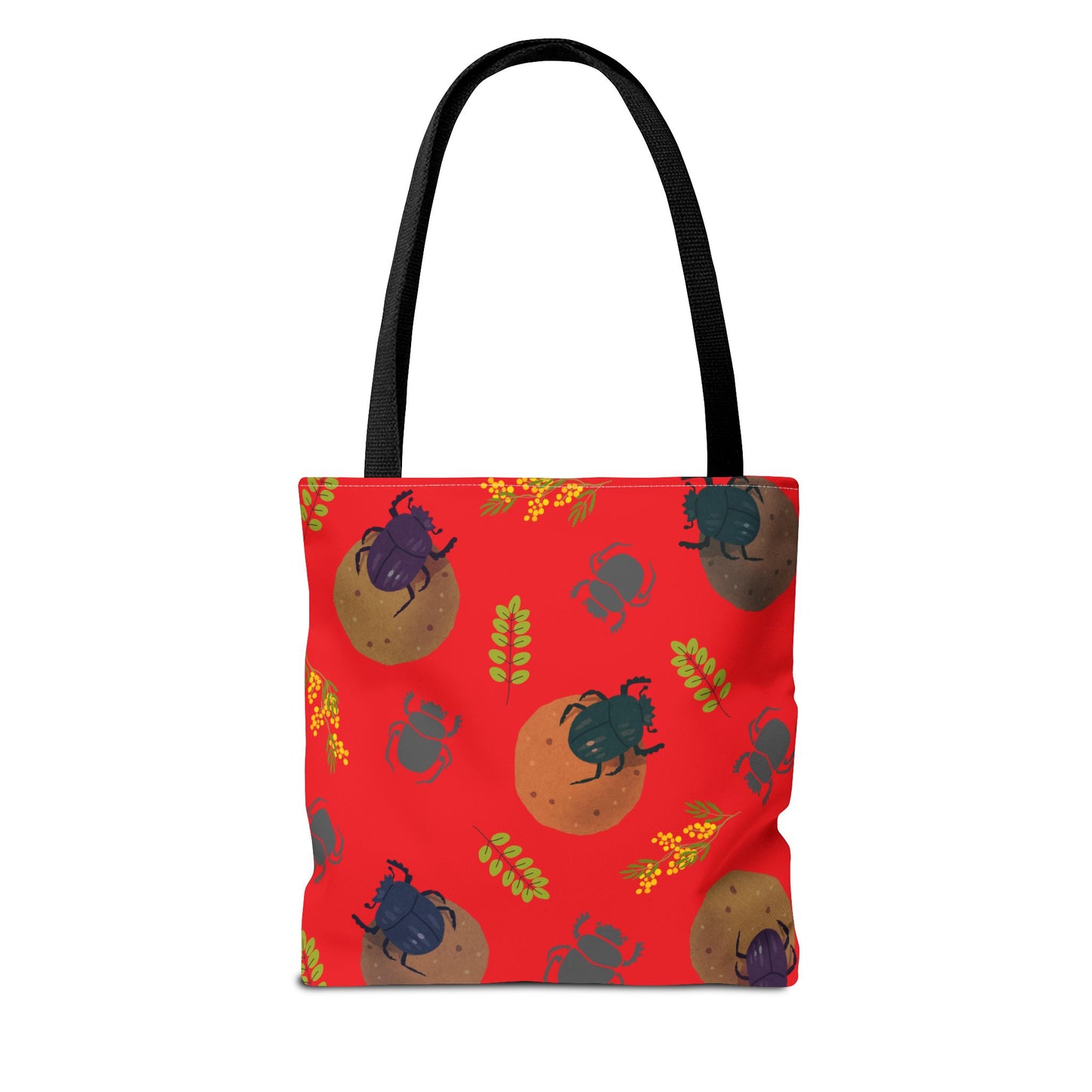 Whimsical Dung Beetle Tote Bag (Red), Perfect for Animal Lovers, Halloween, Eco-Friendly Bag, Gift for Pet Owners, Shopping Bag, Halloween Gift