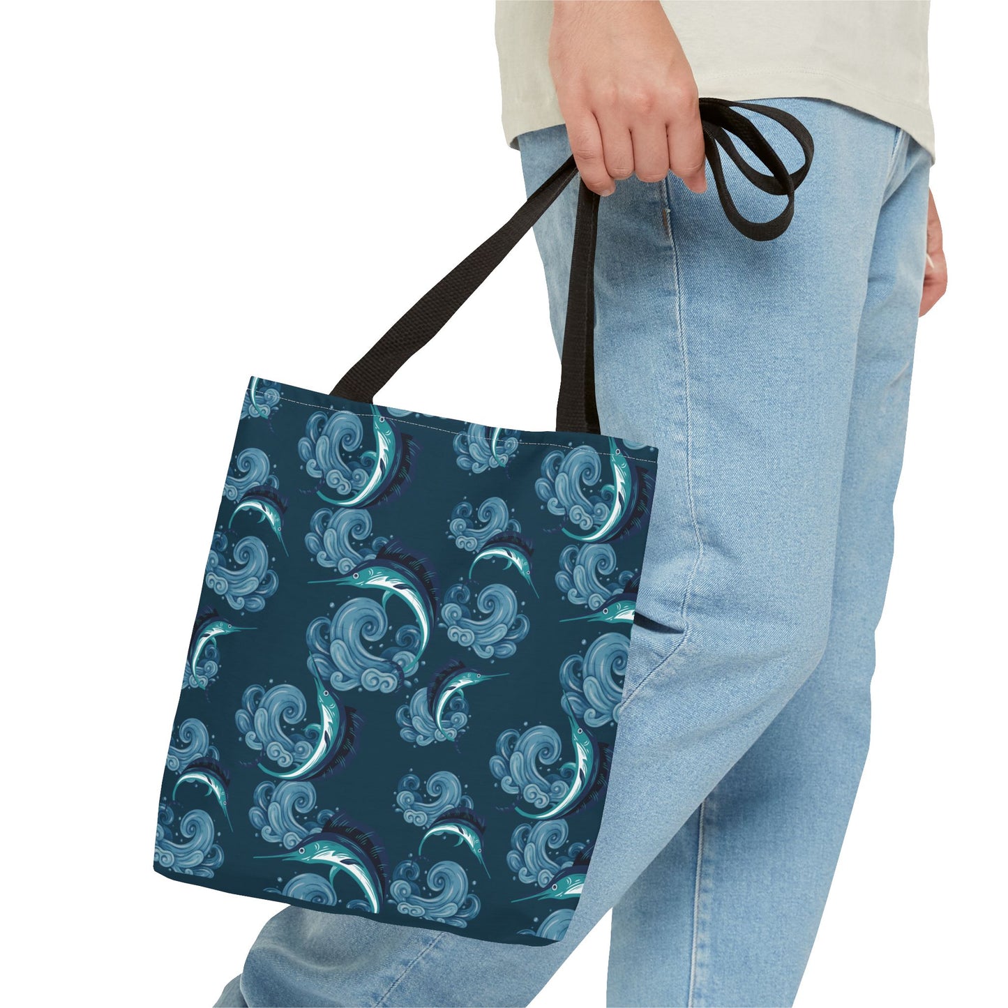 Jumping Marlin Tote Bag