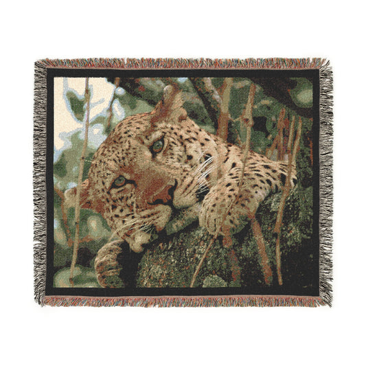 Woven Blanket Leopard Design "Spots in the Canopy"