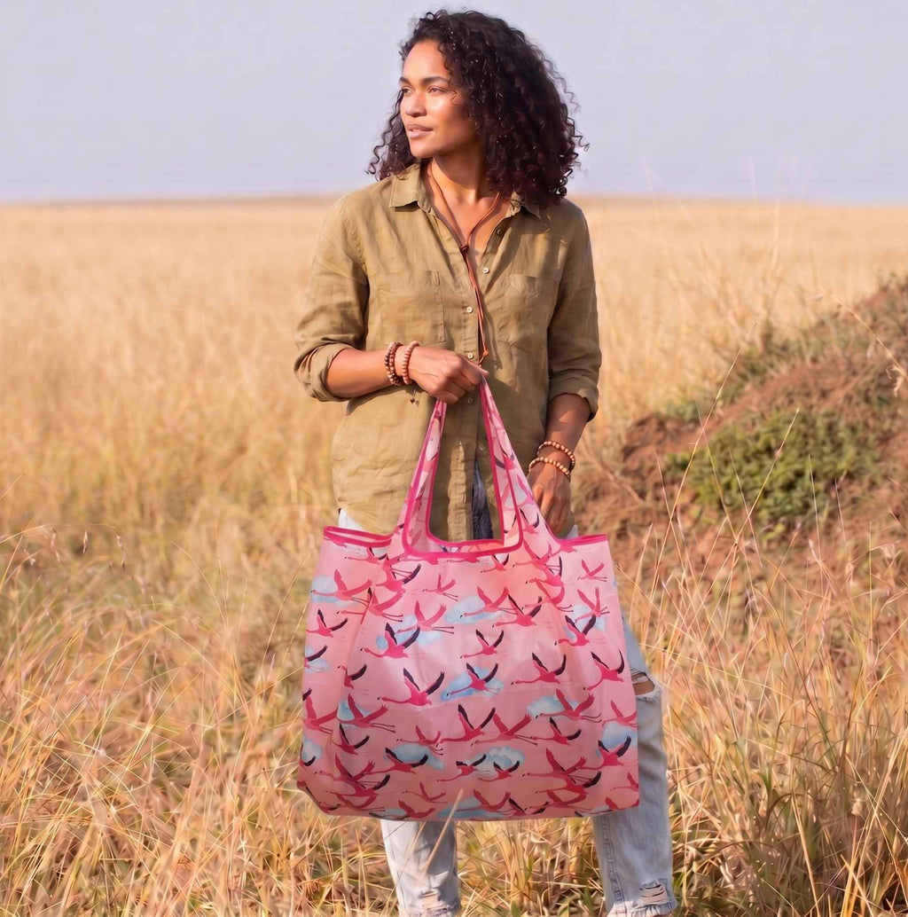 Flamingo Reusable Shopping Bag - Ultralight Ripstop Tote