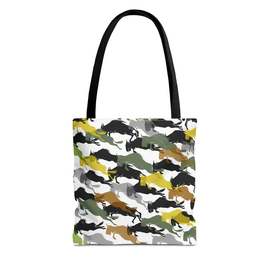 Wildebeest Crossing Tote Bag - White