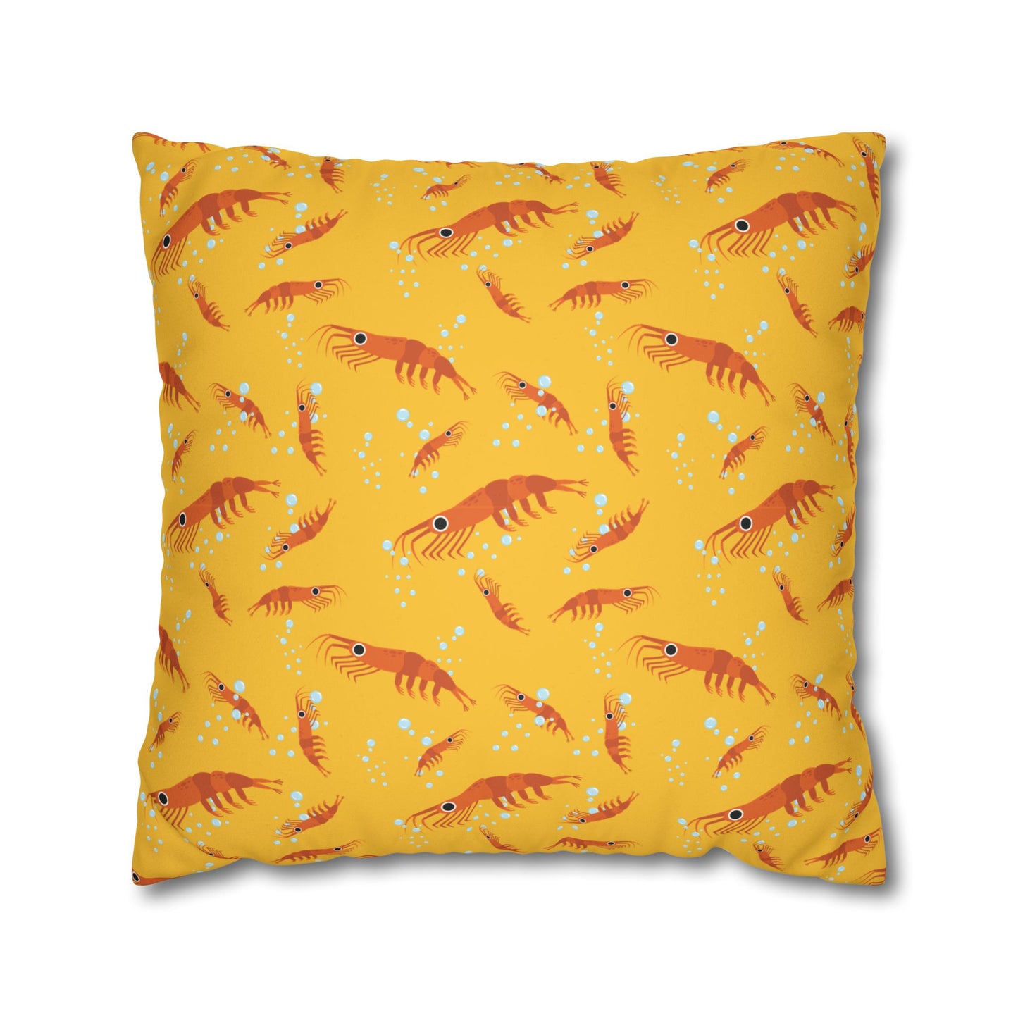 Dancing Shrimp Lux Faux Suede Throw Pillow Cover – 18" x 18" & 20" x 20"