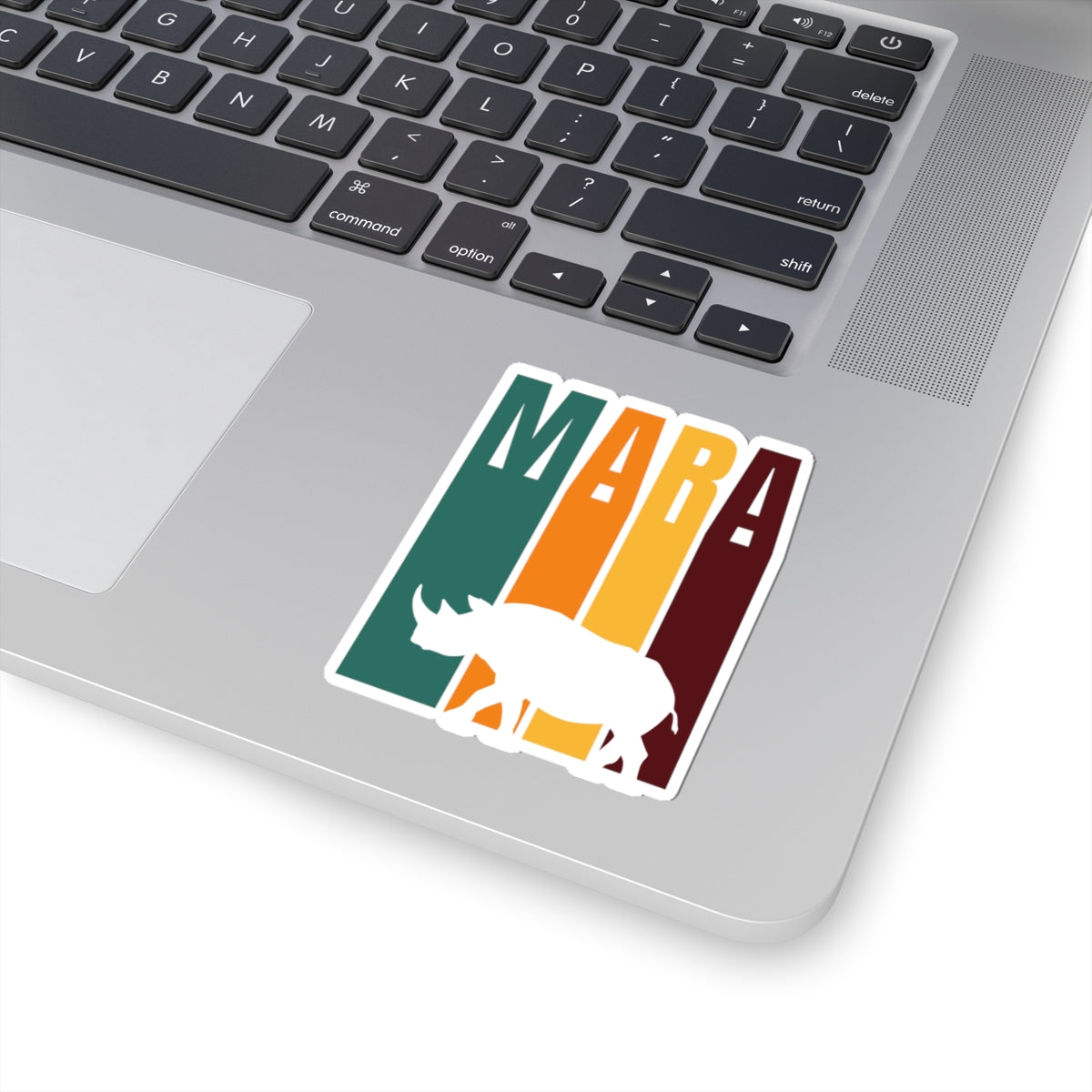 Safari Themed, Rhino, Masai Mara, Vibrant Kiss-Cut Stickers for Laptop, Scrapbooking, Gifts, Eco-Friendly Decor, Customizable Designs