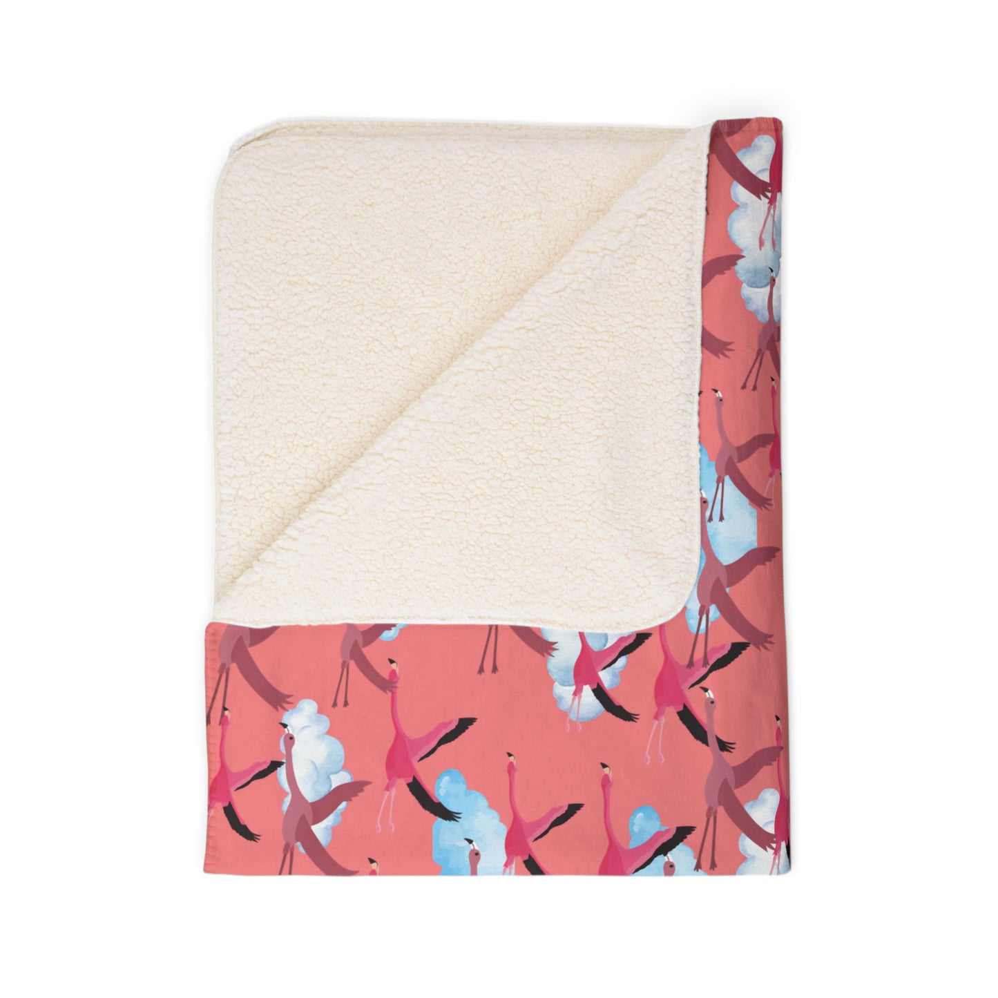 Flamingo Fleece Sherpa Blanket