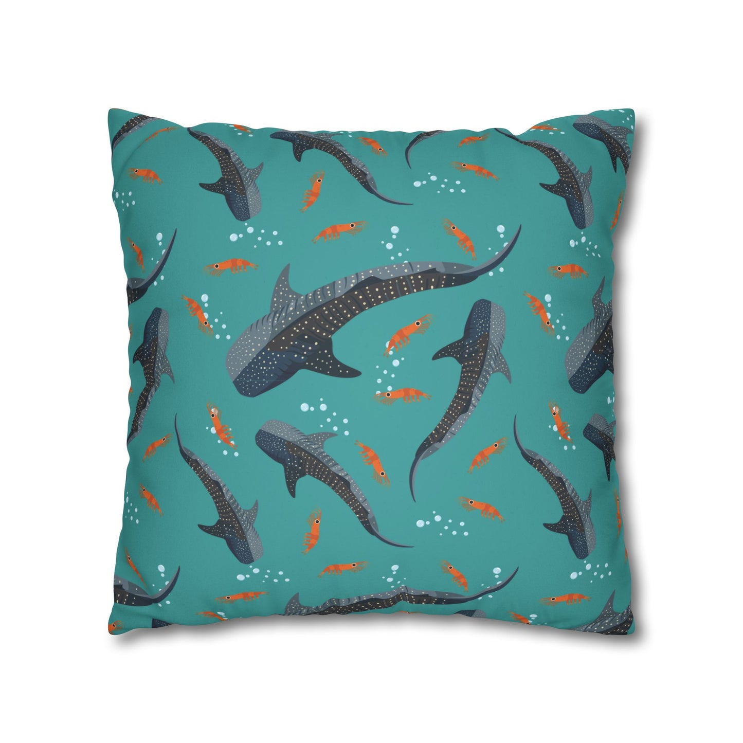 Whale Shark Lux Faux Suede Throw Pillow Cover – 18" x 18" & 20" x 20"