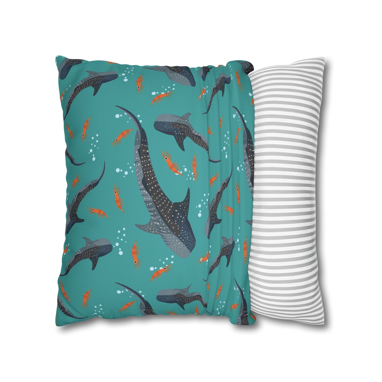 Whale Shark Lux Faux Suede Throw Pillow Cover – 18" x 18" & 20" x 20"