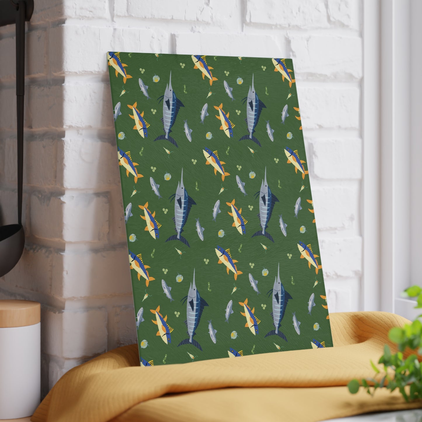 Marine Food Chain - Glass Cutting Board