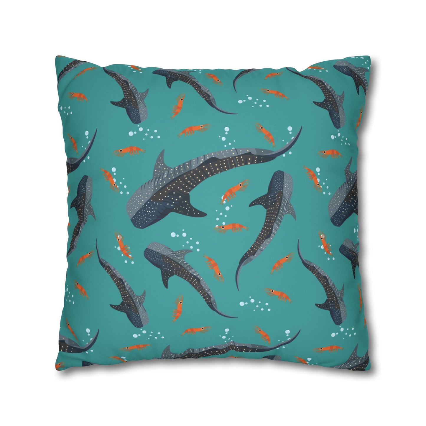 Whale Shark Lux Faux Suede Throw Pillow Cover – 18" x 18" & 20" x 20"