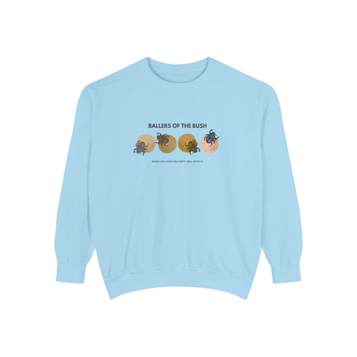 Rolling Dung Beetle Design Sweatshirt, Cozy Unisex Pullover, Perfect for Nature Lovers, Gifts for Biologists, Casual Layering Piece