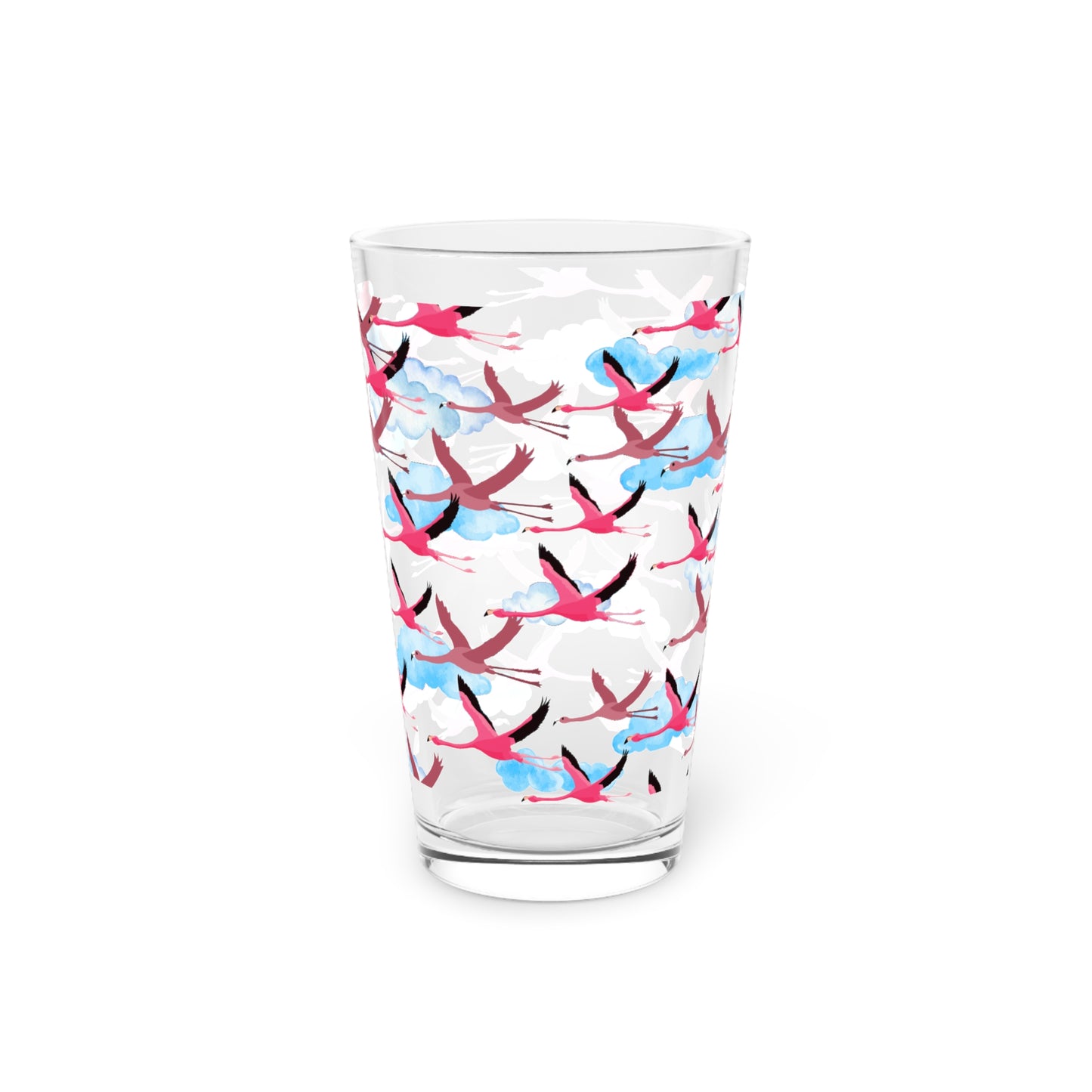 Flying Flamingo Print Pint Glass