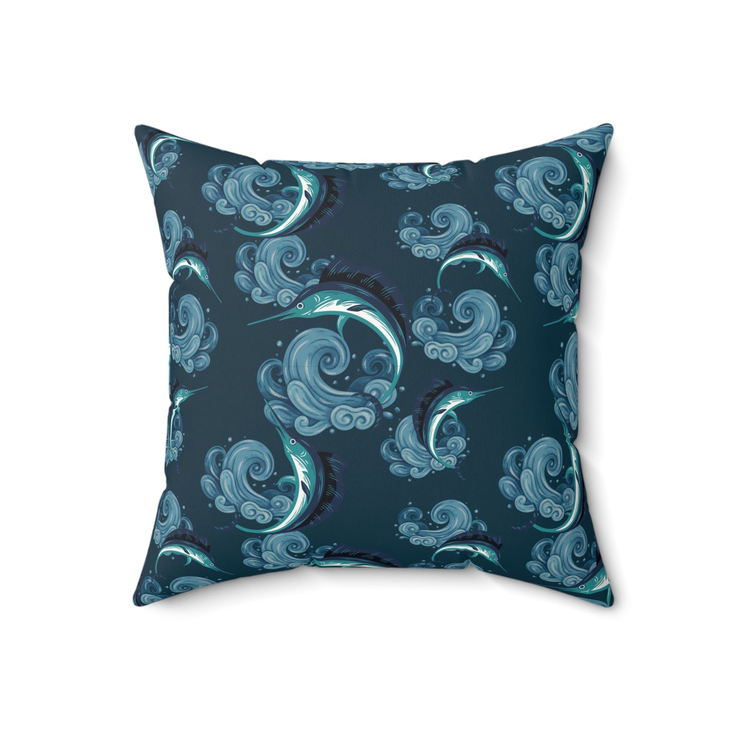 Jumping Marlin Lux Faux Suede Throw Pillow with Insert - 18" x 18", 20" x 20"