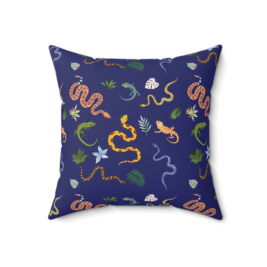 Dancing Reptile Lux Faux Suede Throw Pillow with Insert - 18" x 18", 20" x 20"
