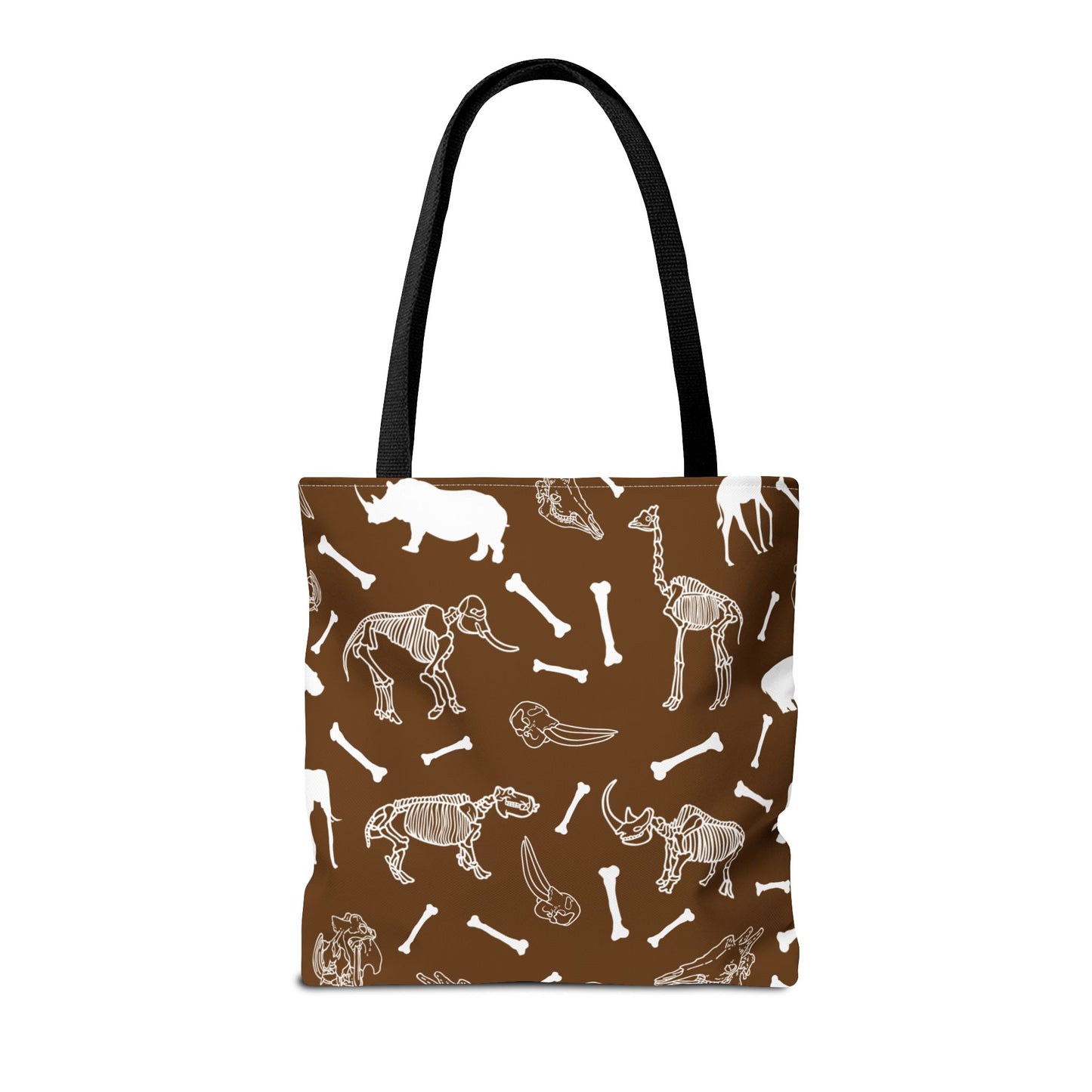 Whimsical Animal Skeletons Tote Bag (Brown), Perfect for Animal Lovers, Halloween, Eco-Friendly Bag, Gift for Pet Owners, Shopping Bag, Halloween Gift