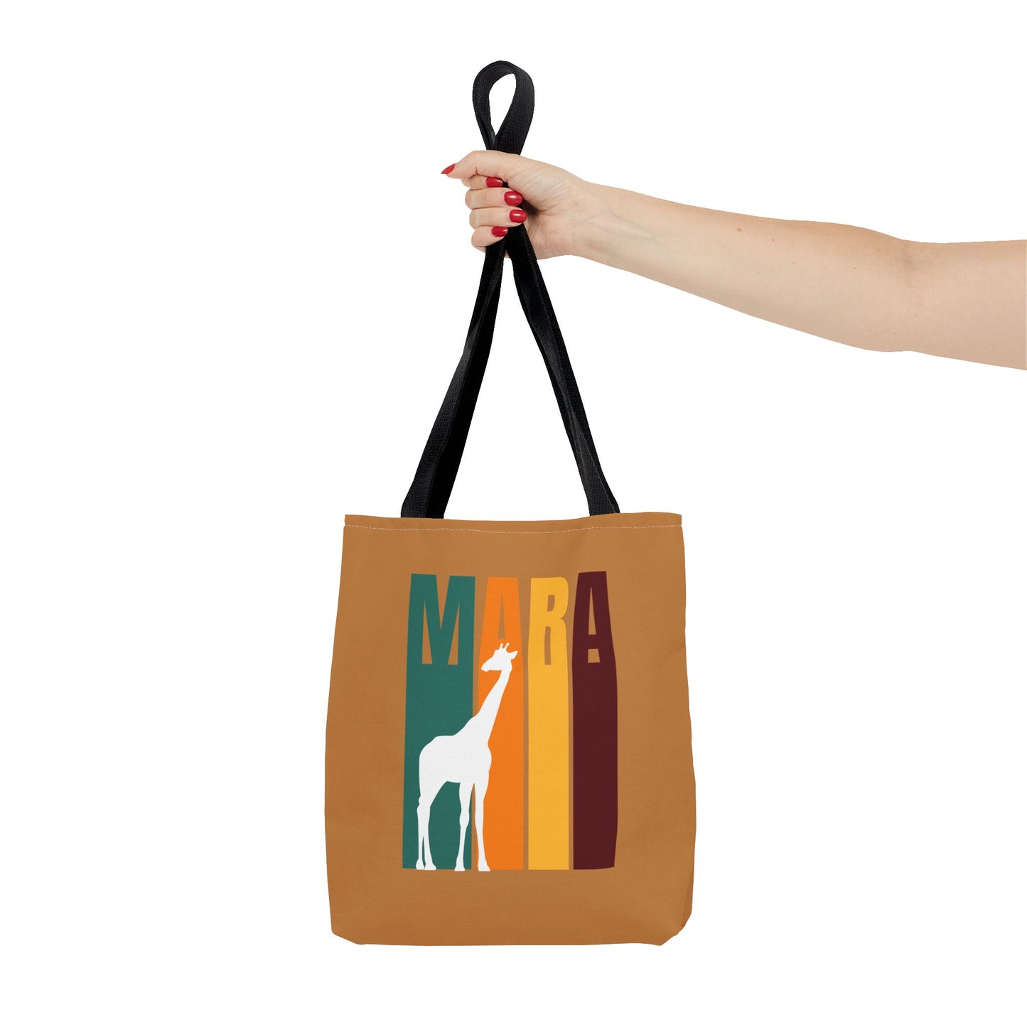 Giraffe Print Tote Bag (Light Brown), Masai Mara Safari, Eco-Friendly Shopping Tote, Stylish Animal Lovers Gift, Casual Handbag, Birthday or Holiday Gift