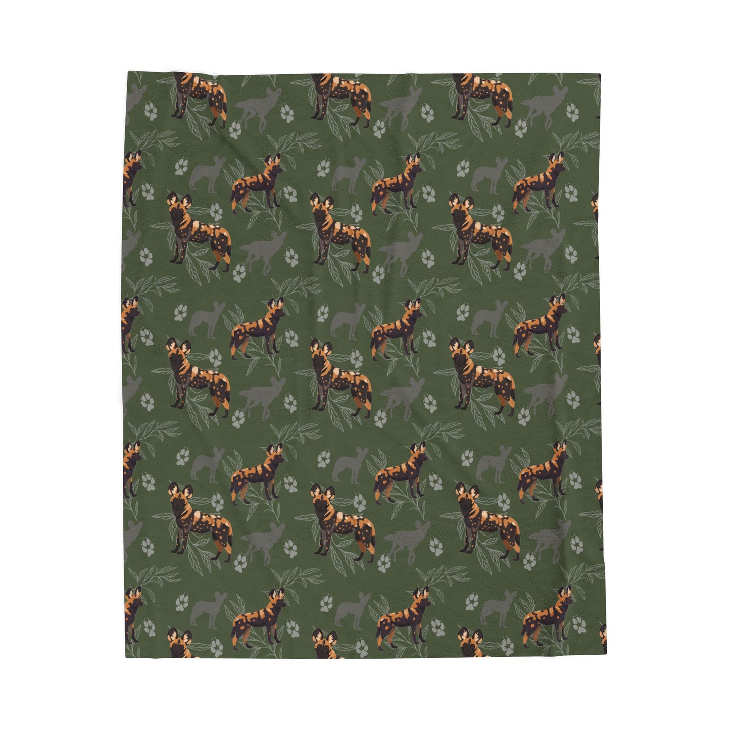 Wild Dog Pack Velveteen Plush Blanket