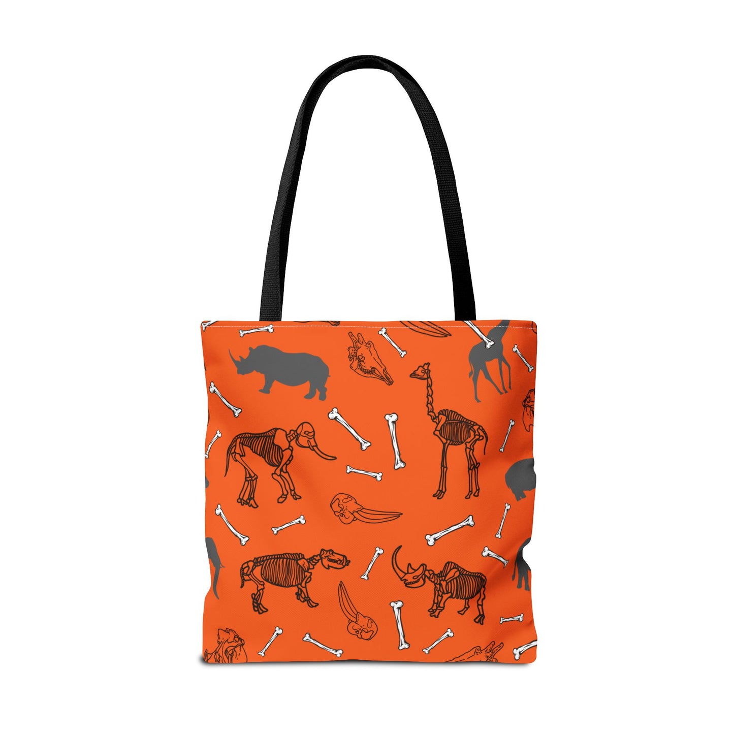 Whimsical Herbivore Animal Skeletons Tote Bag (Orange), Perfect for Animal Lovers, Halloween, Eco-Friendly Bag, Gift for Pet Owners, Shopping Bag, Halloween Gift