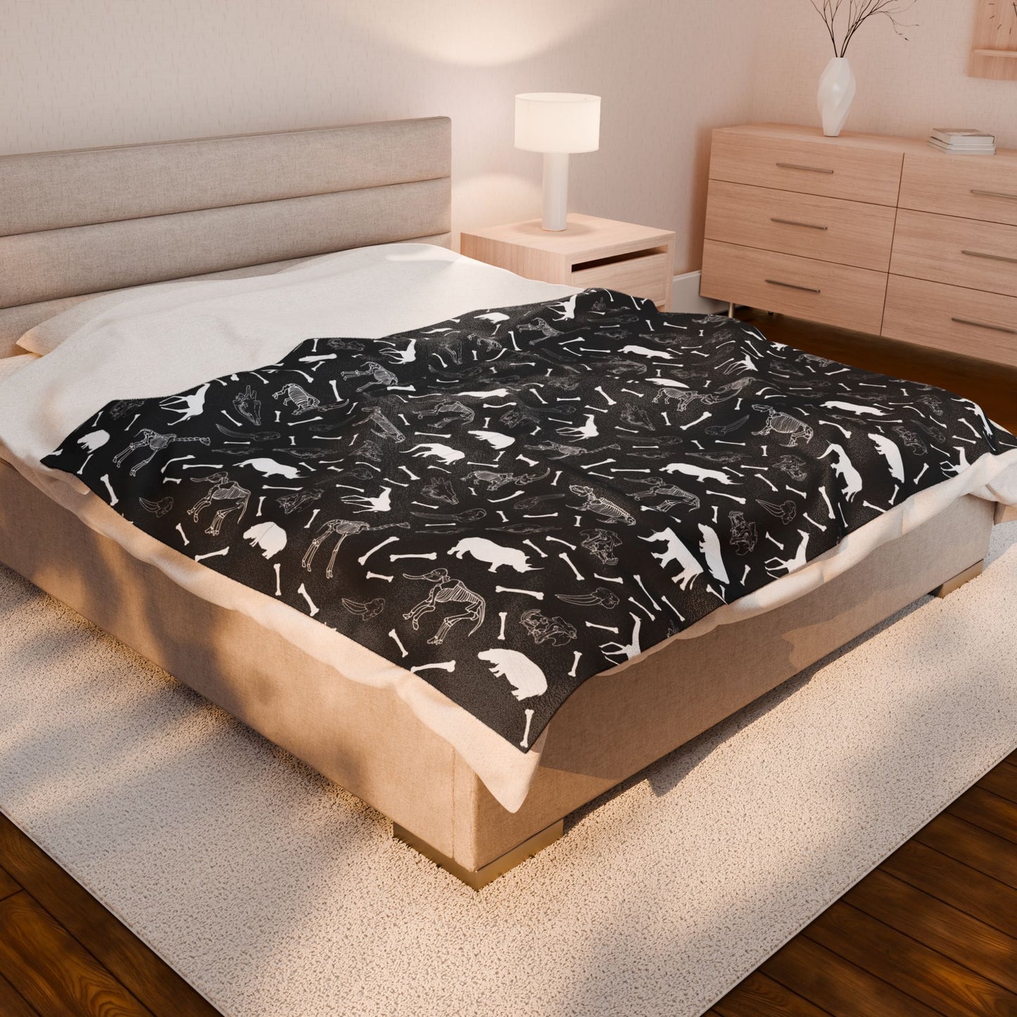 Animal Skeleton Velveteen Plush Blanket