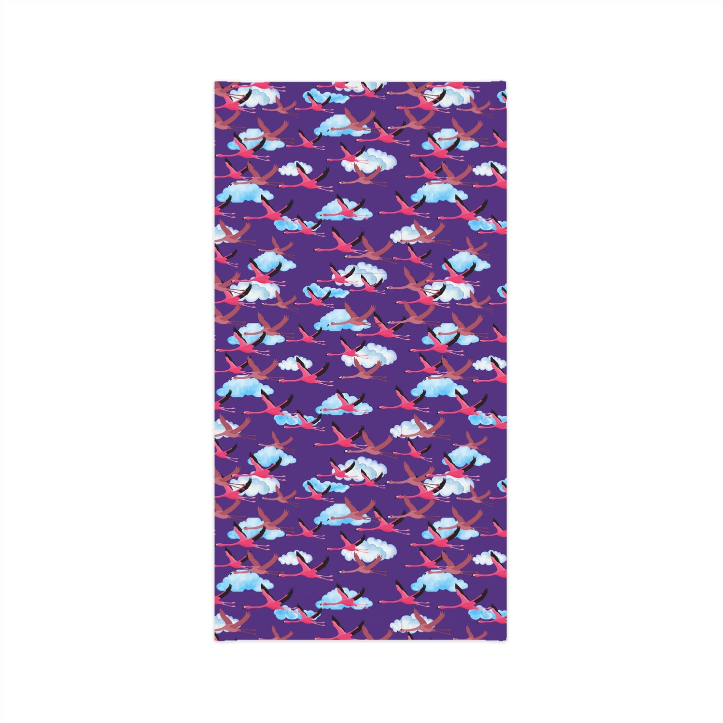 Colorful Lightweight Neck Gaiter with Flying Flamingo Design (Purple), Outdoor Accessory, Unique Gift, Hiking Gear, Nature-Themed Scarf