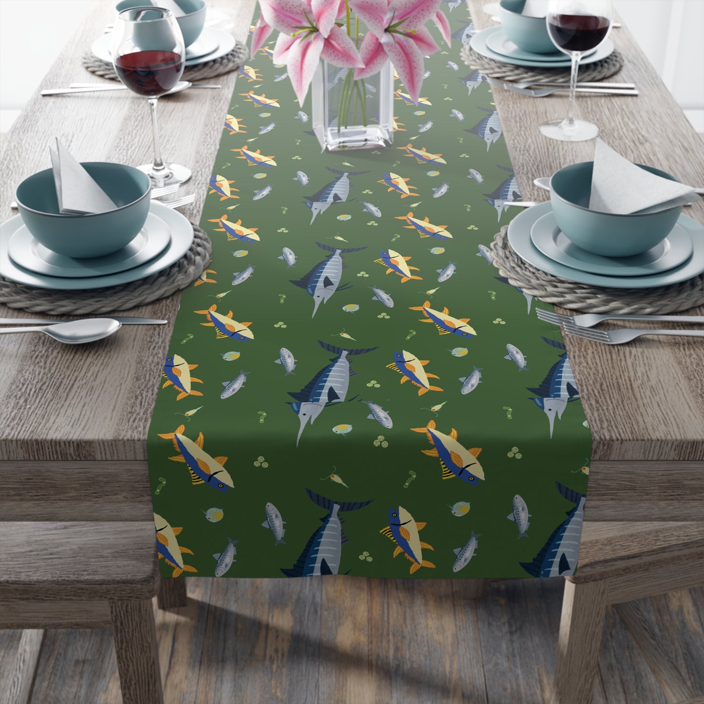 Table Runner - Marine Food Chain