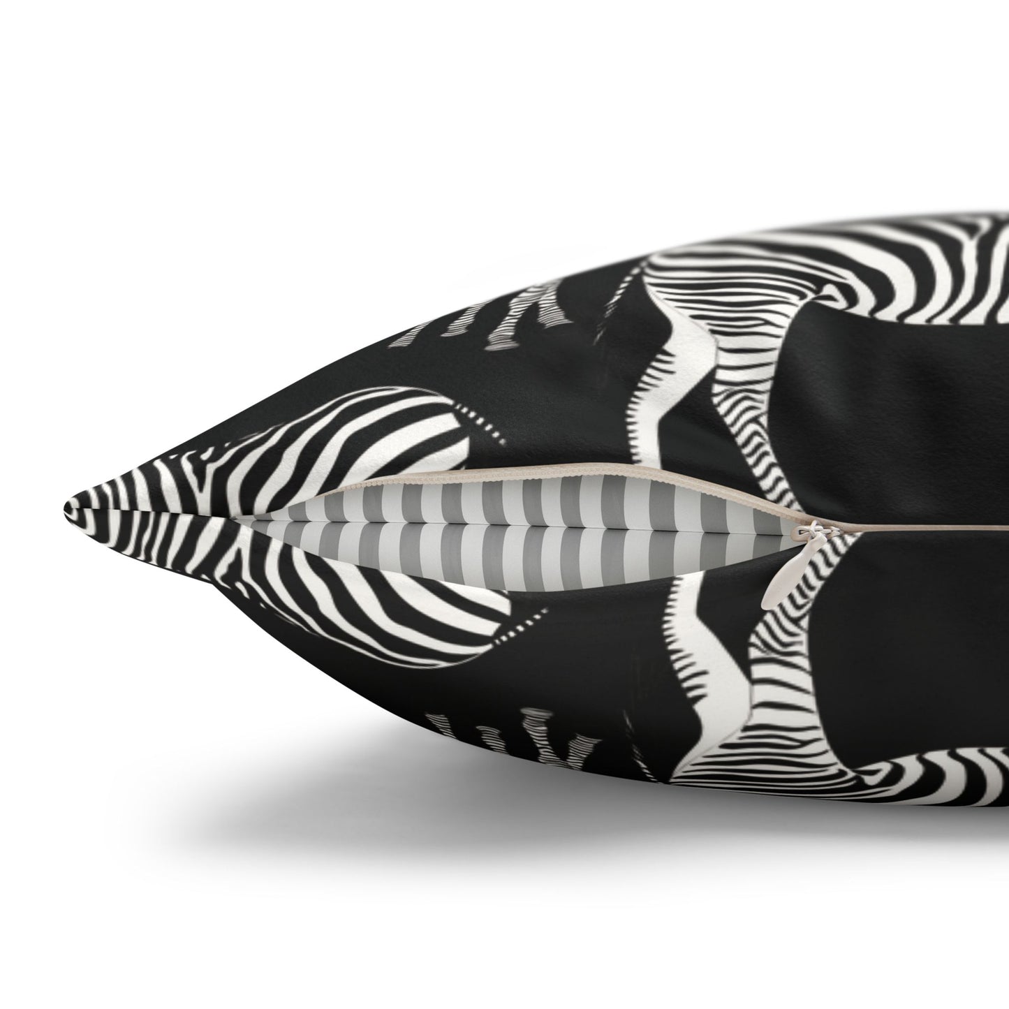 Zebra Herd Lux Faux Suede Throw Pillow Cover – 18" x 18" & 20" x 20" (Black)