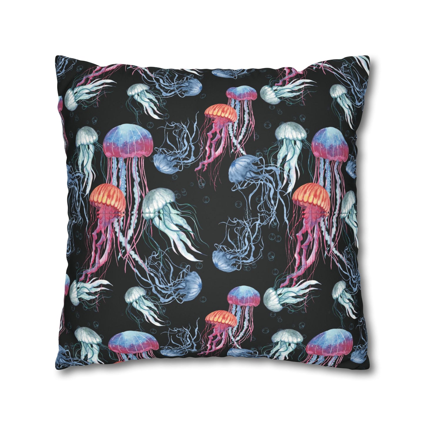 Jellyfish Dance Lux Faux Suede Throw Pillow Cover – 18" x 18" & 20" x 20"