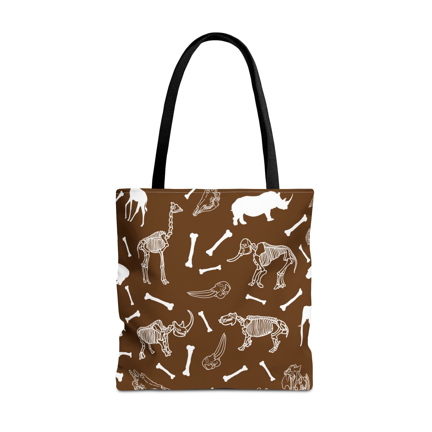 Whimsical Animal Skeletons Tote Bag (Brown), Perfect for Animal Lovers, Halloween, Eco-Friendly Bag, Gift for Pet Owners, Shopping Bag, Halloween Gift