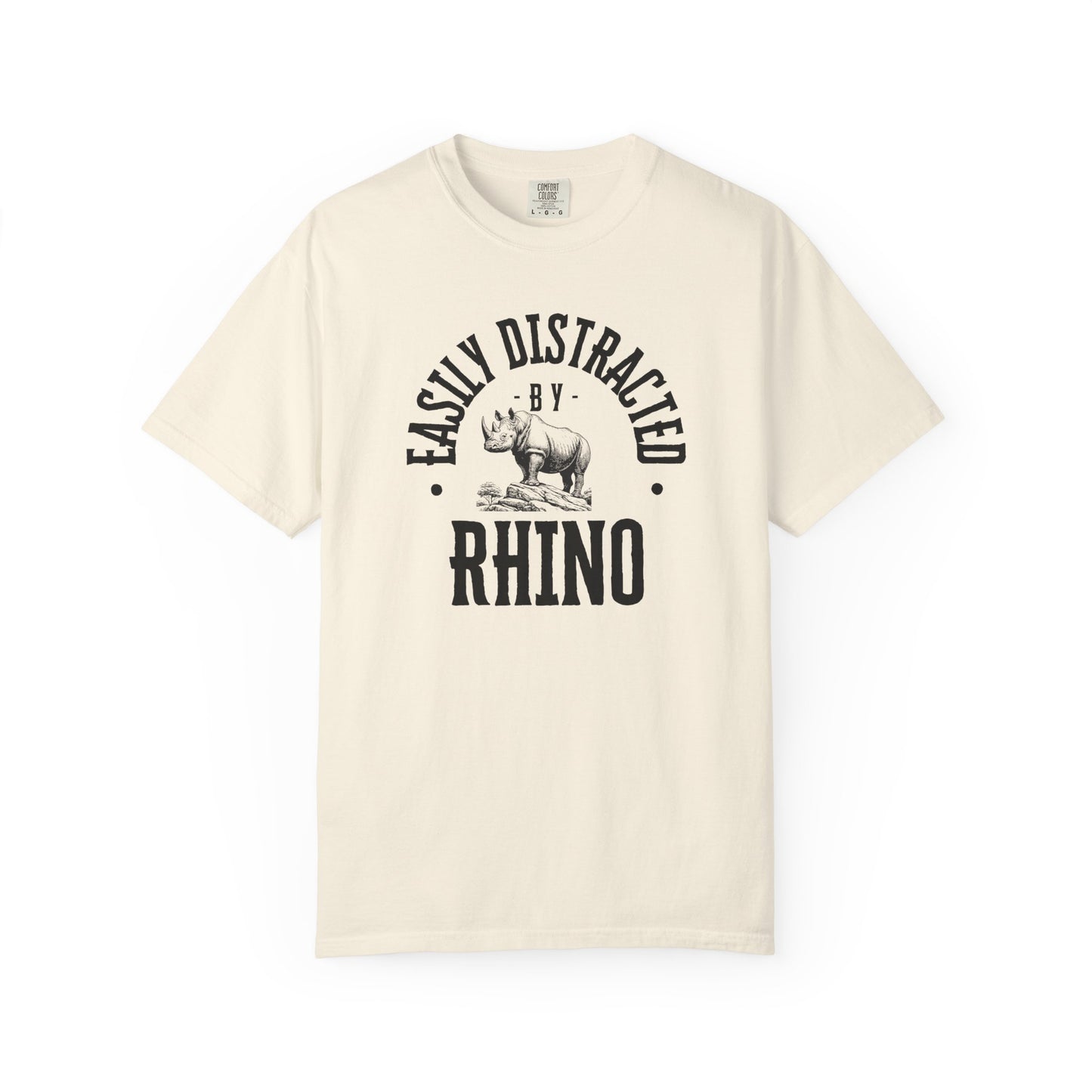 Easily Distracted by Rhino T-Shirt, Funny Gift for Animal Lovers, Casual Unisex Tee, Birthday Gift, Rhino Shirt, Nature Lover Apparel