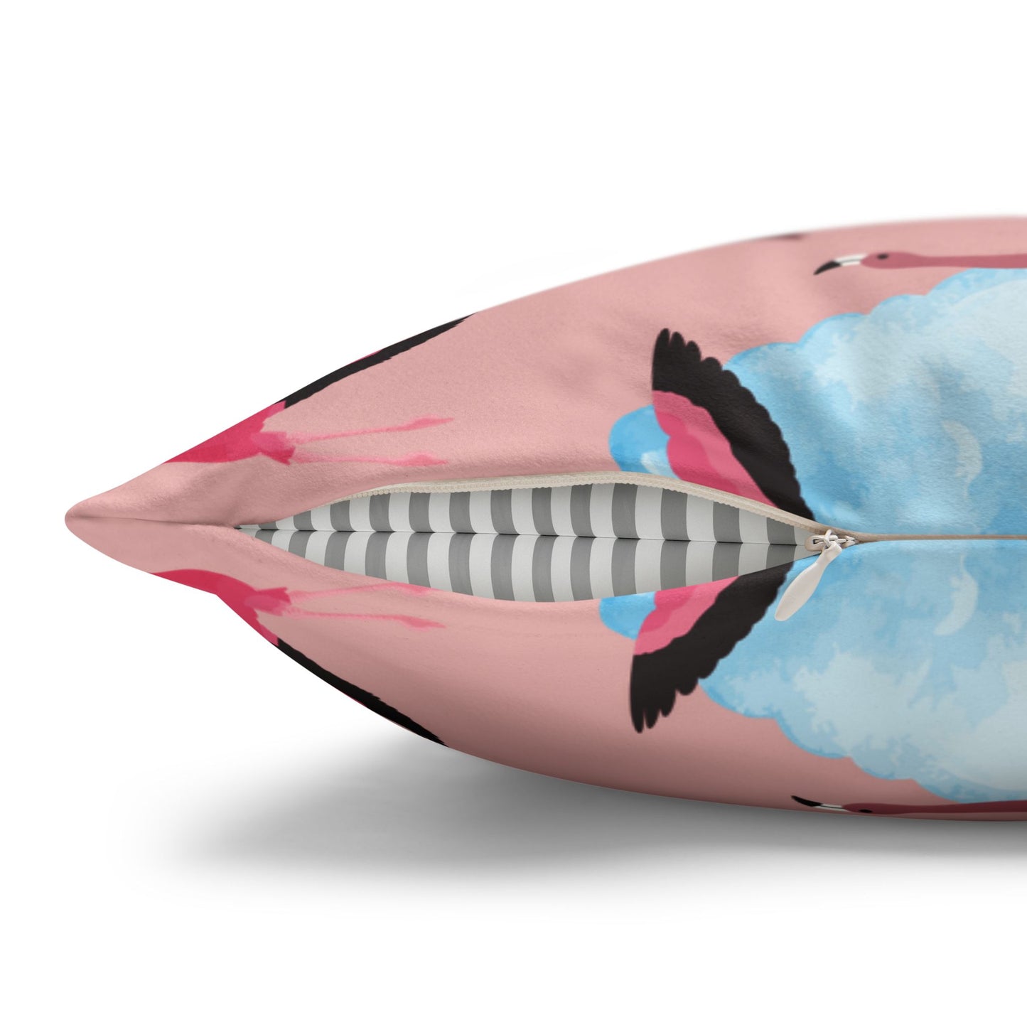 Flying Flamingo Lux Faux Suede Pillow Cover (Dusty Pink) – 18" x 18" & 20" x 20"